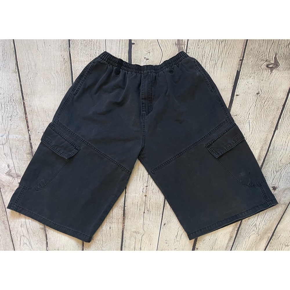 Men’s Black Pull On Cargo Shorts